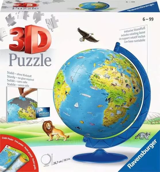 3D Puzzle Ball Kinderglobus in deutscher Sprache