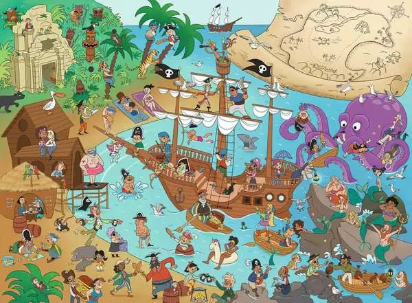 Kinderpuzzle ab 7 Jahren - Die Piratenbucht - 150 Teile
