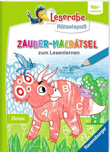 Leserabe Rätselspaß - Zauber-Malrätsel zum Lesenlernen: Dinos (Vor-Lesestufe)