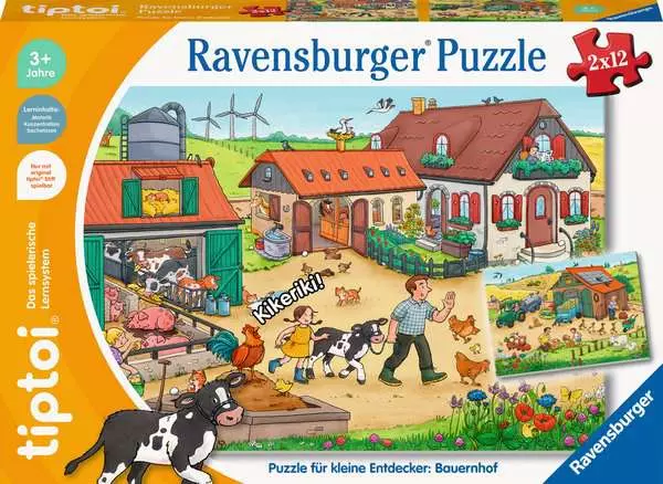 Kinderpuzzle ab 3 Jahren - Puzzle für kleine Entdecker: Bauernhof - 12 Teile