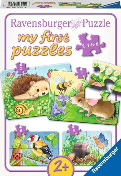 Kinderpuzzle ab 2 Jahren - Süße Gartenbewohner - 2 + 4 + 6 + 8 Teile
