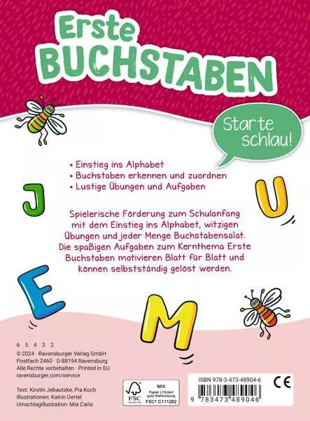 Mein Block zum Schulanfang: Erste Buchstaben