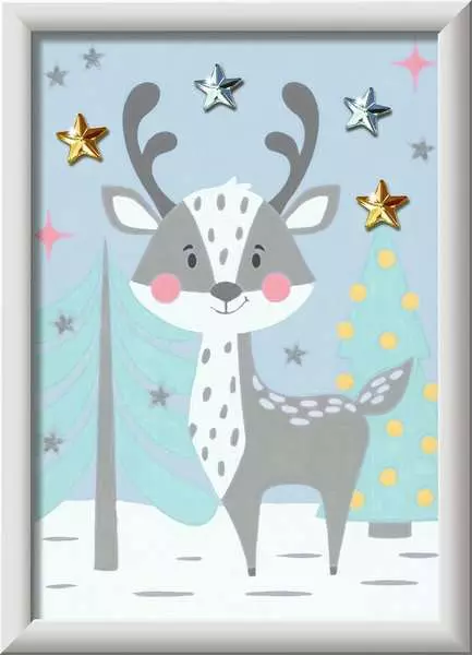 CreArt Niedlicher Hirsch - Malen nach Zahlen für Kinder ab 7 Jahren