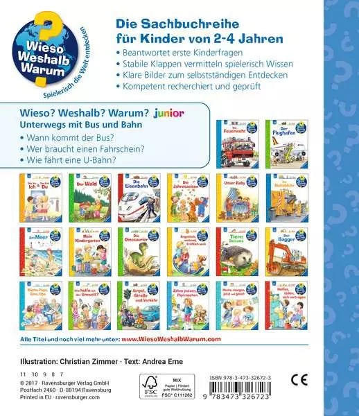 Ravensburger Wieso? Weshalb? Warum? junior. Band 63 - Unterwegs mit Bus und Bahn