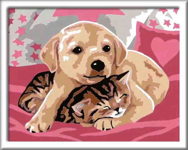 CreArt Beste Freunde - Malen nach Zahlen für Kinder ab 9 Jahren