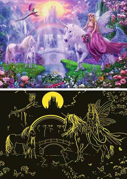 Kinderpuzzle ab 8 Jahren - Magische Einhornnacht - 200 Teile