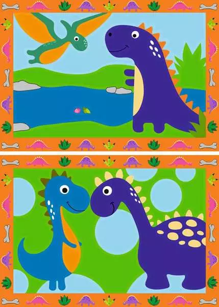 CreArt Land der Dinosaurier - Malen nach Zahlen für Kinder ab 5 Jahren