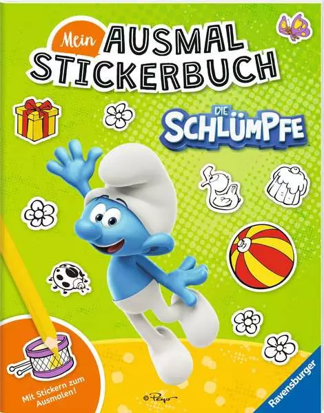 Mein Ausmalstickerbuch: Die Schlümpfe