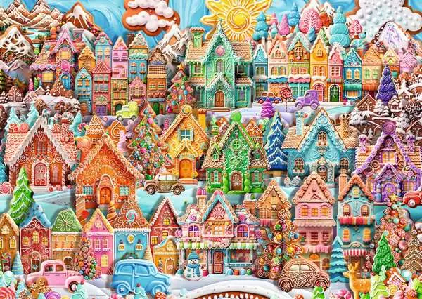 Puzzle 1000 Teile - Das Dorf der Weihnachtsplätzchen