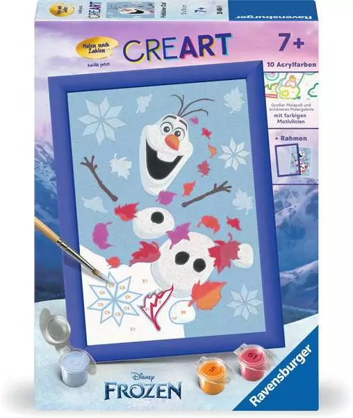 CreArt Fröhlicher Olaf - Malen nach Zahlen für Kinder ab 7 Jahren