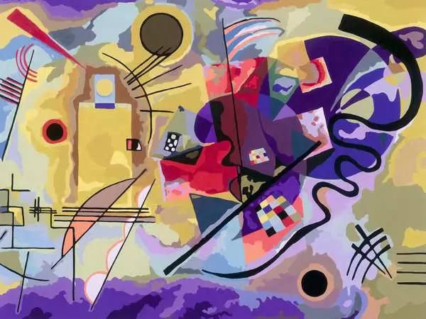 CreArt Gelb Rot. Blau (Kandinsky) - Malen nach Zahlen für Erwachsene