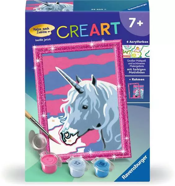 CreArt Einhorn - Malen nach Zahlen für Kinder ab 7 Jahren