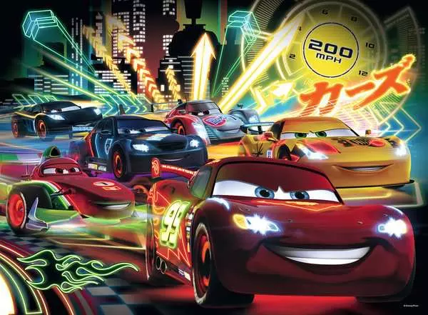 Kinderpuzzle ab 6 Jahren - Cars Neon - 100 Teile