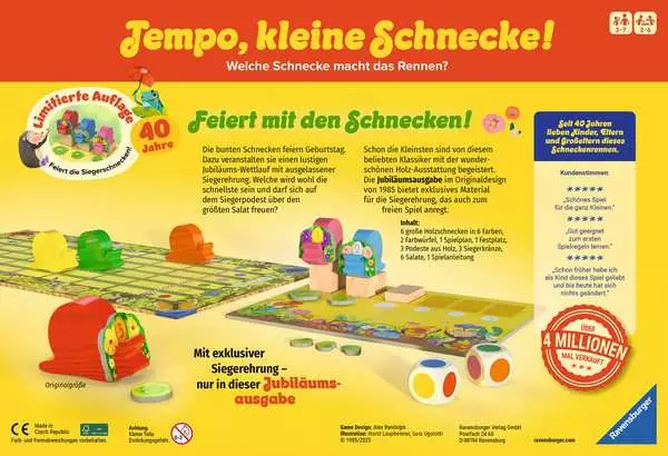 Tempo. kleine Schnecke! 40 Jahre Jubiläumsausgabe - Kinderspiel ab 3 Jahren