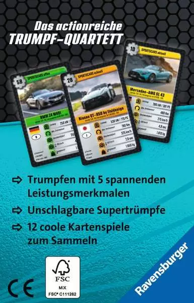 Supertrumpf Sport-Cars - Kartenspiel ab 7 Jahren