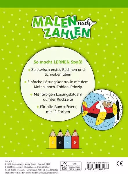 Malen nach Zahlen - 1. Klasse: Rechnen und Schreiben