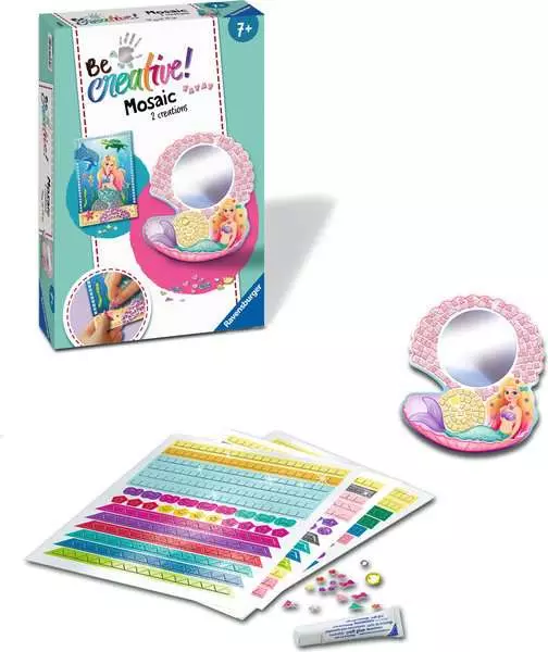 BeCreative Midi - Mosaik Meerjungfrau - Bastelset für Kinder ab 7 Jahren