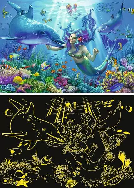 Kinderpuzzle ab 8 Jahren - Leuchtendes Unterwasserparadies - 200 Teile