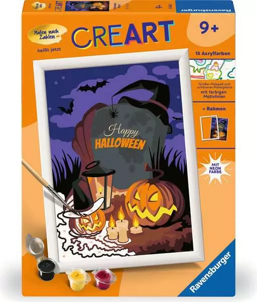 CreArt Halloween Mood - Malen nach Zahlen für Kinder ab 9 Jahren