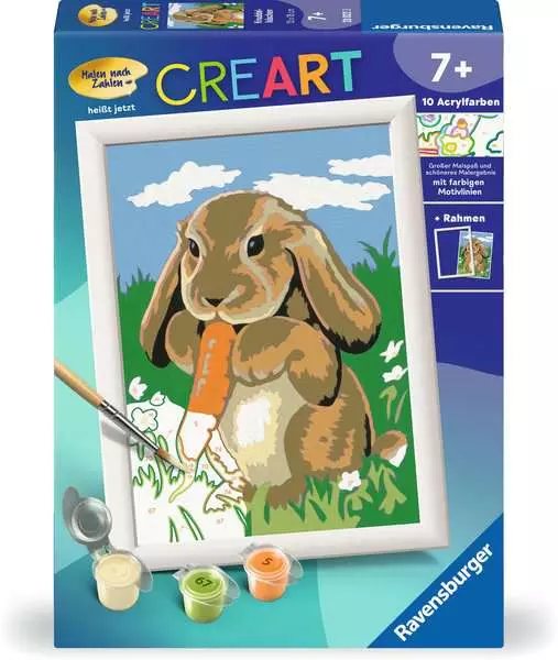 CreArt Knuddelhäschen - Malen nach Zahlen für Kinder ab 7 Jahren