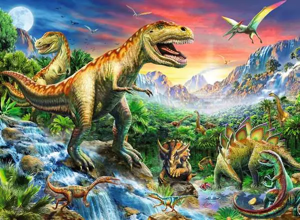 Kinderpuzzle ab 6 Jahren - Bei den Dinosauriern - 100 Teile