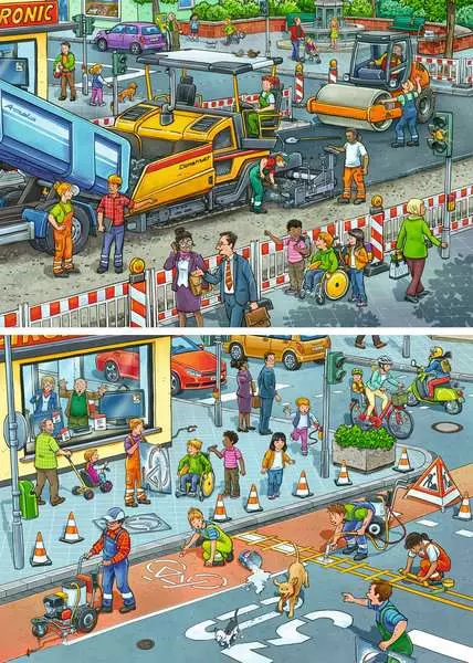 Kinderpuzzle ab 3 Jahren - Straßenbaustelle - 12 Teile