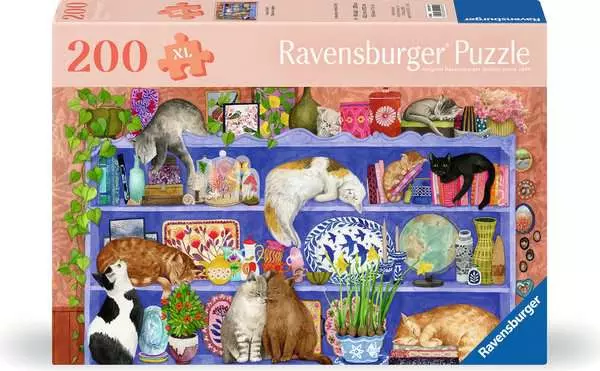 Puzzle 200 Teile - Katzen im Regal