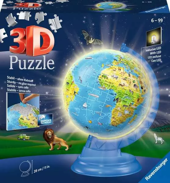 3D Puzzle Kinderglobus mit Licht deutsch