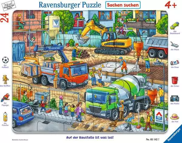 Kinderpuzzle ab 4 Jahren - Auf der Baustelle ist was los! - 24 Teile