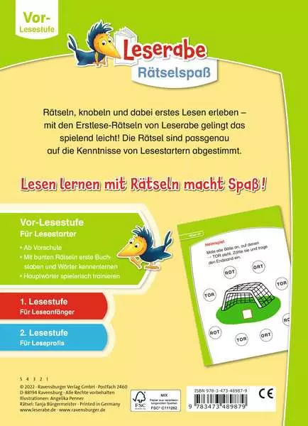 Leserabe Rätselspaß - Erstlese-Rätsel für Lesestarter (Vor-Lesestufe)
