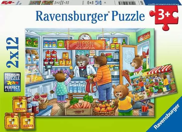 Kinderpuzzle ab 3 Jahren - Komm. wir gehen einkaufen - 12 Teile