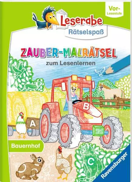 Leserabe Rätselspaß - Zauber-Malrätsel zum Lesenlernen: Bauernhof (Vor-Lesestufe)