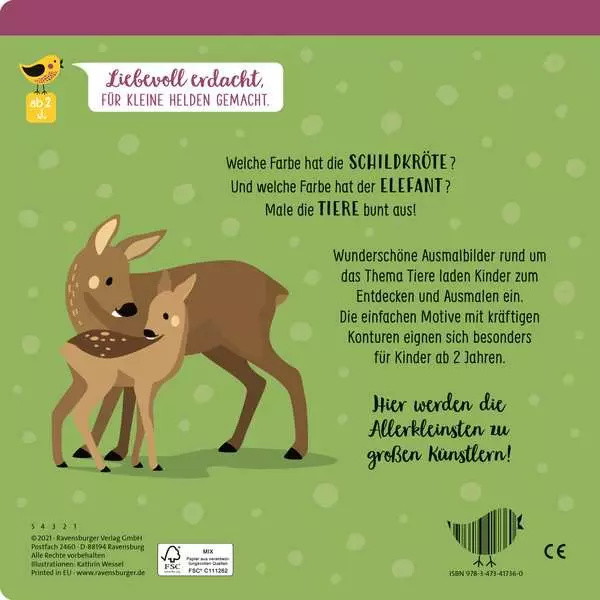 Edition Piepmatz: Mein allererster Malblock - Tiere