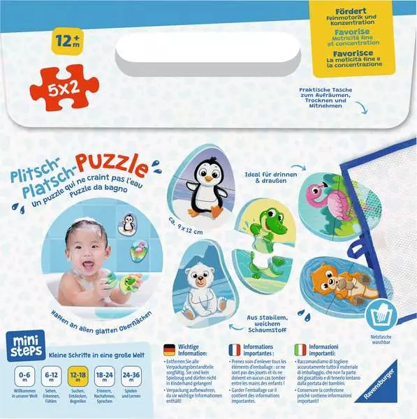 Plitsch-Platsch-Puzzle Lieblingstiere - Babyspielzeug ab 12 Monaten