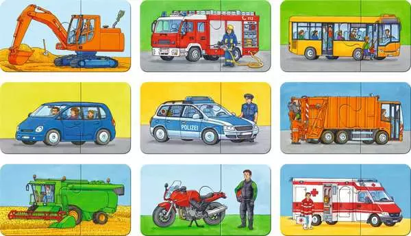 Kinderpuzzle ab 2 Jahren - Einsatzfahrzeuge - 2 Teile