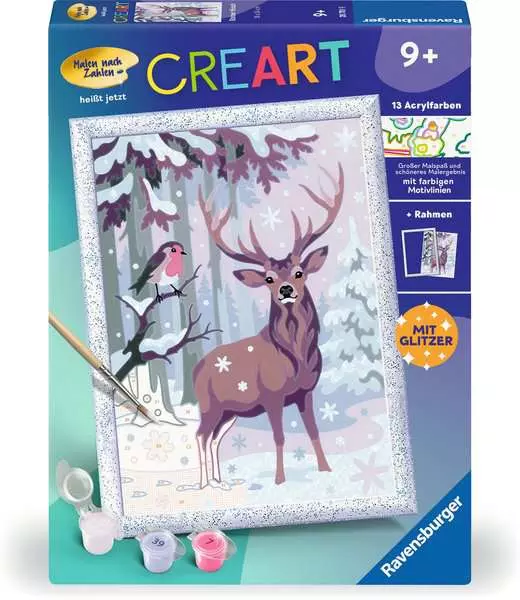 CreArt Stolzer Hirsch - Malen nach Zahlen für Kinder ab 9 Jahren