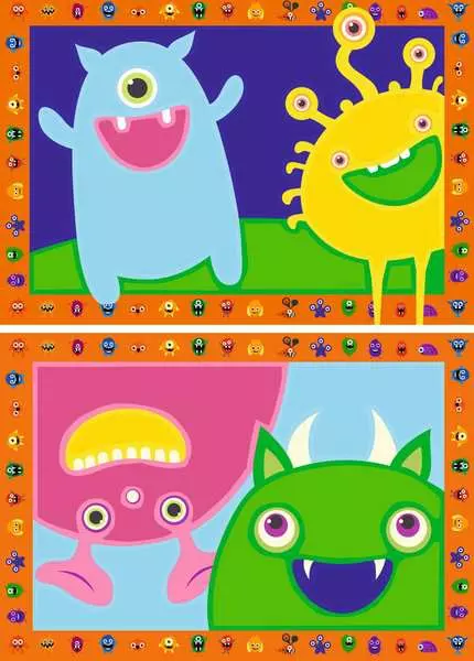 CreArt Lustige Monster - Malen nach Zahlen für Kinder ab 5 Jahren