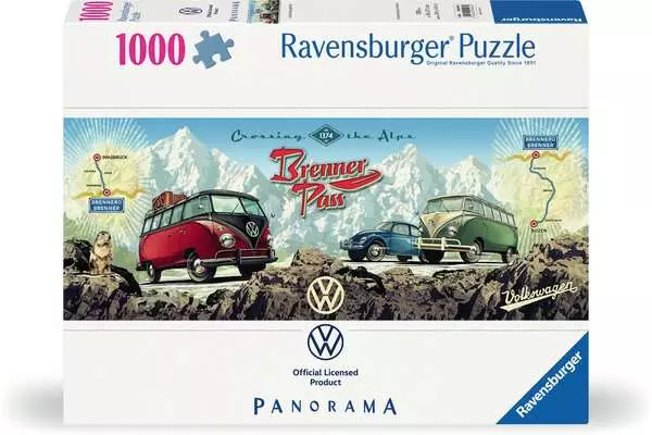 Puzzle 1000 Teile - Mit dem VW Bulli über den Brenner