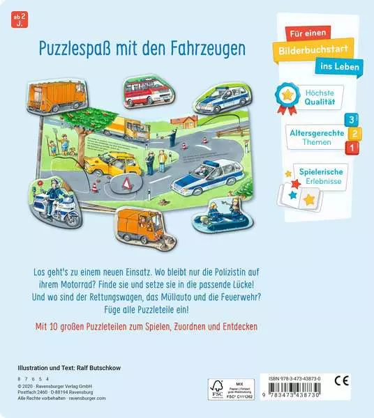 Mein großes Puzzle-Spielbuch - Fahrzeuge im Einsatz