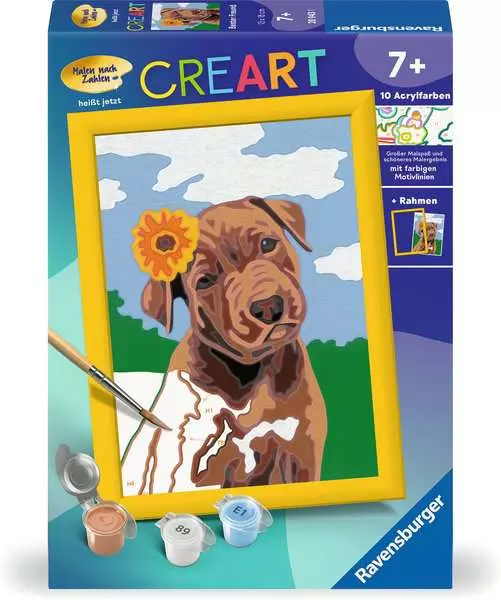 CreArt Bester Freund - Malen nach Zahlen für Kinder ab 7 Jahren