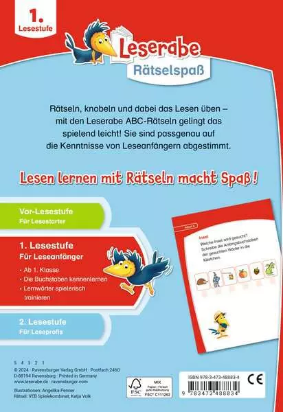 Leserabe Rätselspaß - Abc-Rätsel zum Lesenlernen (1. Lesestufe)