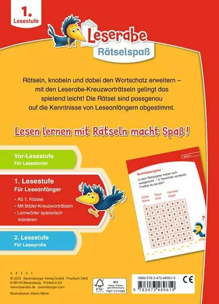 Leserabe Rätselspaß - Kreuzworträtsel zum Lesenlernen (1. Lesestufe)