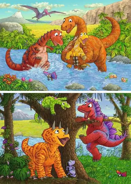 Kinderpuzzle ab 4 Jahren - Spielende Dinos - 24 Teile