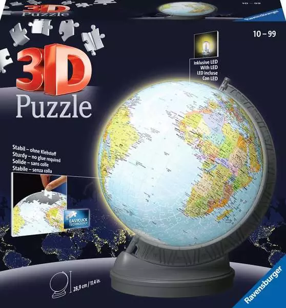3D Puzzle Globus mit Licht