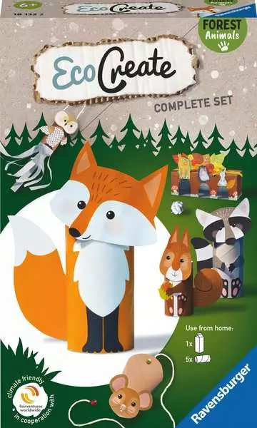 EcoCreate Mini - Waldtiere - Bastelset für Kinder ab 6 Jahren