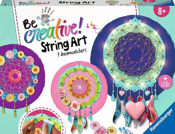 BeCreative Maxi - String Art Traumfänger - Bastelset für Kinder ab 8 Jahren