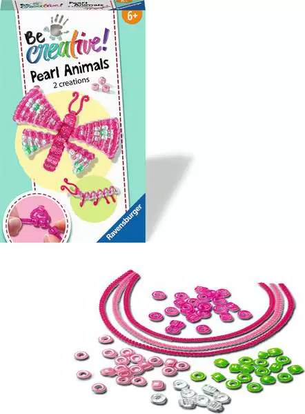 BeCreative Mini - Perlentiere Schmetterlinge - Bastelset für Kinder ab 6 Jahren