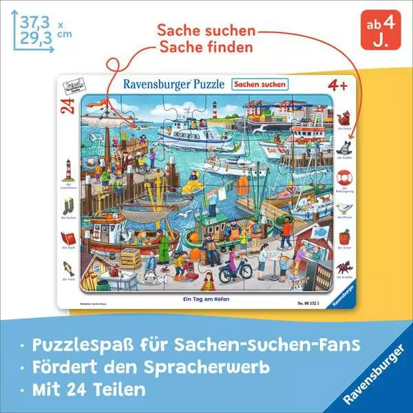 Kinderpuzzle ab 4 Jahren - Ein Tag am Hafen - 24 Teile
