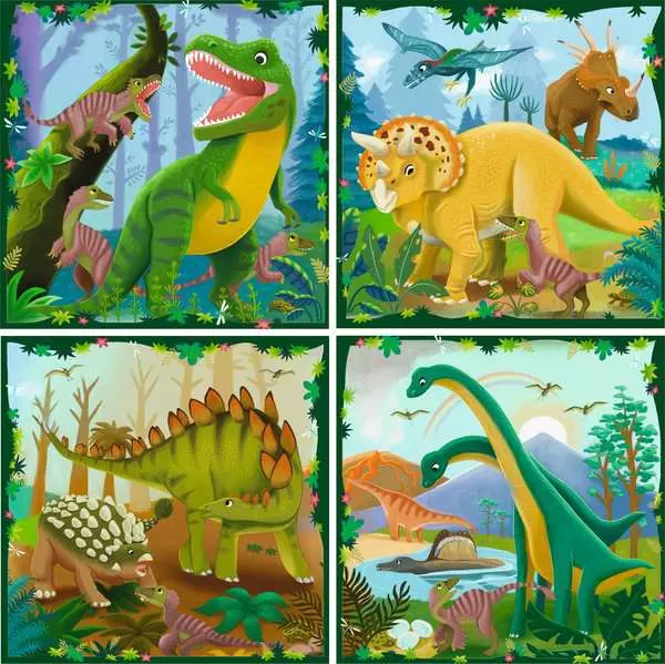 Kinderpuzzle ab 4 Jahren - Dinosaurier - 25 + 36 + 42 + 56 Teile
