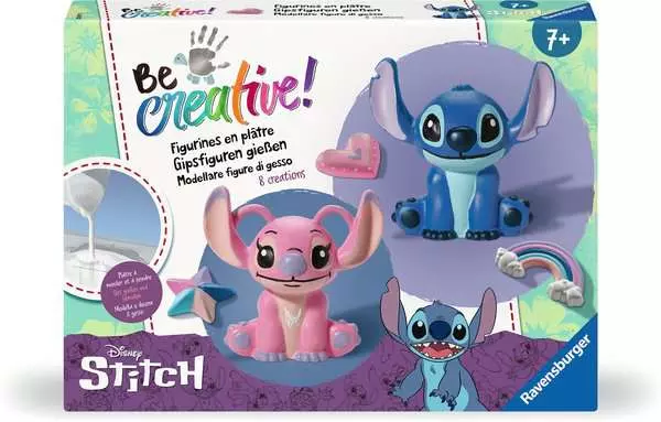BeCreative Maxi Disney Stitch - Bastelset Gipsgießen - Bastelset für Kinder ab 7 Jahren
